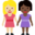 women holding hands, medium-light skin tone, dark skin tone